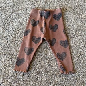 Zara Brown Heart Print Leggings